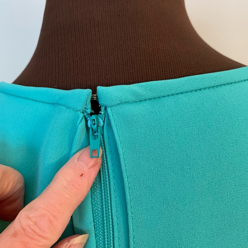 Formal Dress - Teal W/Grey Floral Beading - Picture 6 of 9